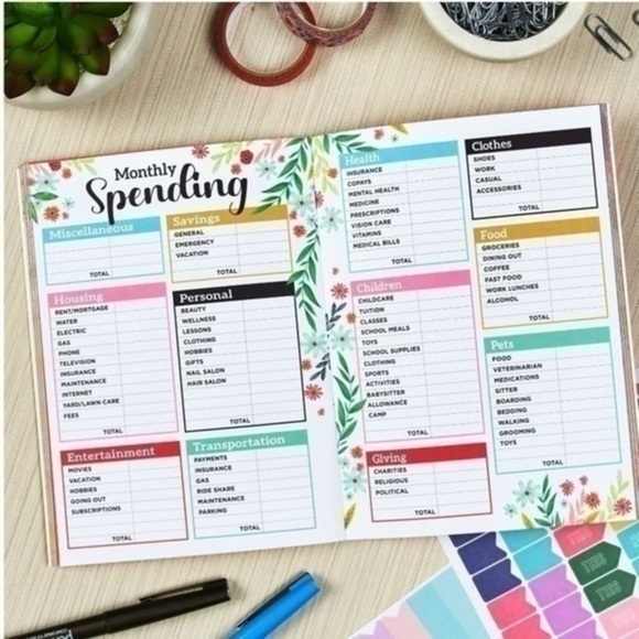 Budget Planner Financial Organizer Expense Tracker Monthly‎ Yearly Undated - Picture 1 of 11